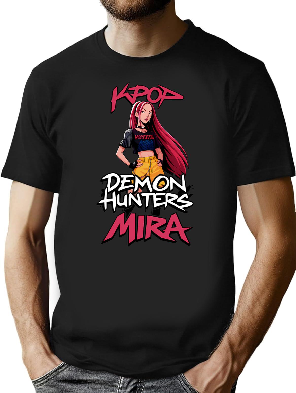 K-Pop Demon Hunters Art Mira- 19 T-Shirt for Men & Women, T-Shirts Graphic Tee - Black