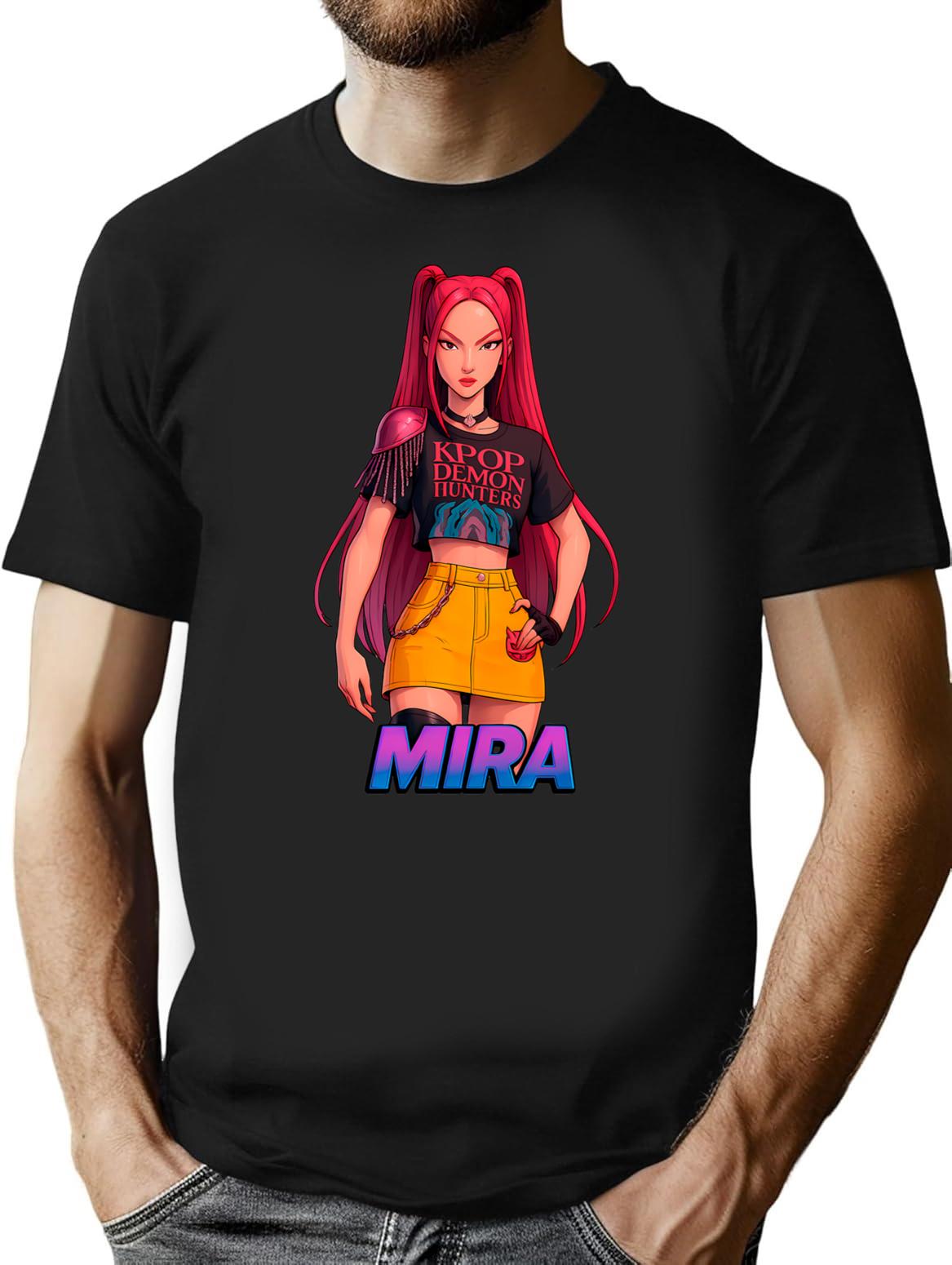 K-Pop Demon Hunters Art Mira- 3 T-Shirt for Men & Women, T-Shirts Graphic Tee - Black