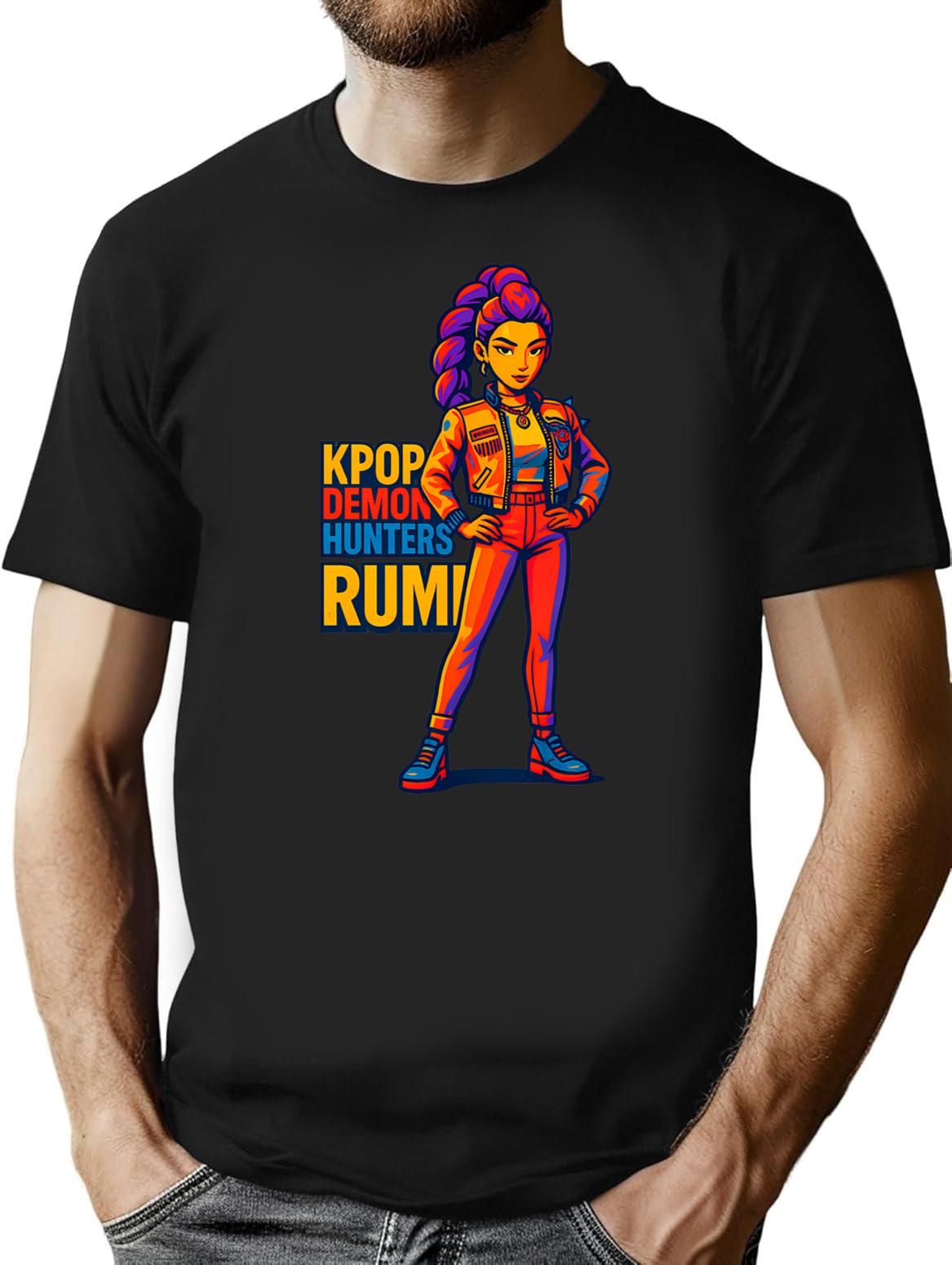 K-Pop Demon Hunters Art Rumi- 11 T-Shirt for Men & Women, T-Shirts Graphic Tee - Black