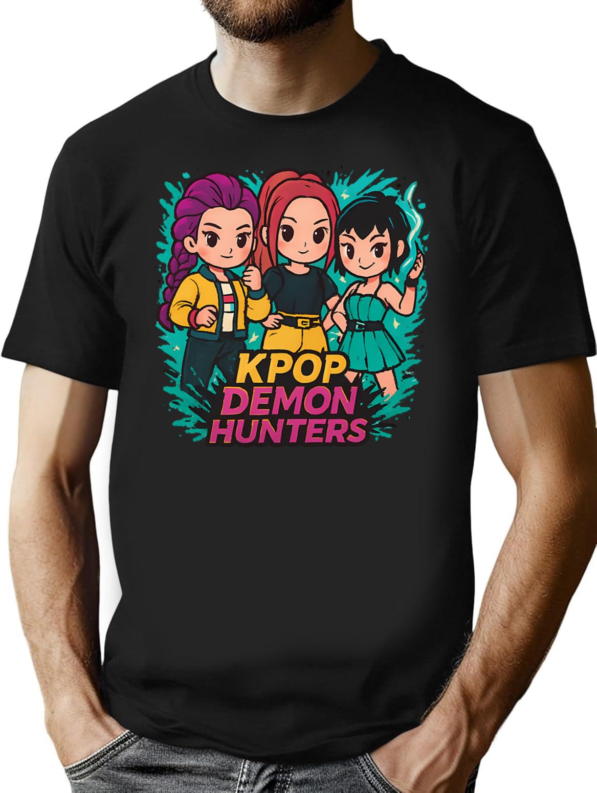 K-Pop Demon Hunters (16) T-Shirt for Men & Women, T-Shirts Graphic Tee - Black