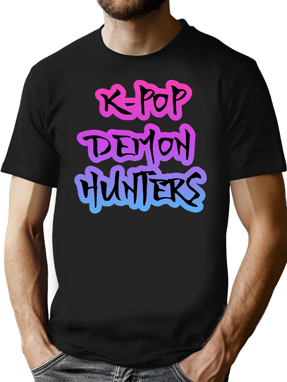 K-Pop Demon Hunters (7) T-Shirt for Men & Women, T-Shirts Graphic Tee - Black