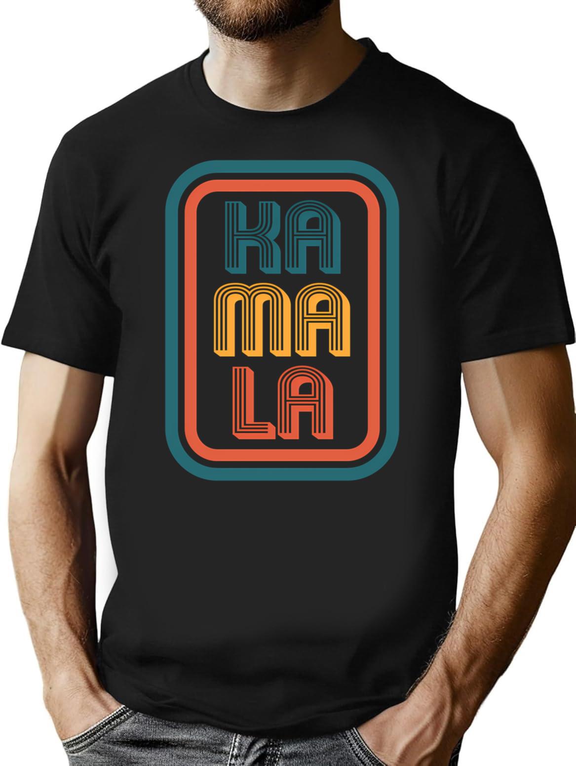 Kamala Retro T-Shirt for Men & Women, T-Shirts Graphic Tee - Black