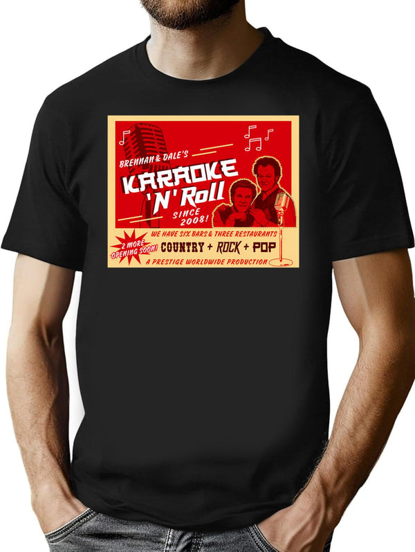 Karaoke And Roll T-Shirt for Men & Women, T-Shirts Graphic Tee - Black