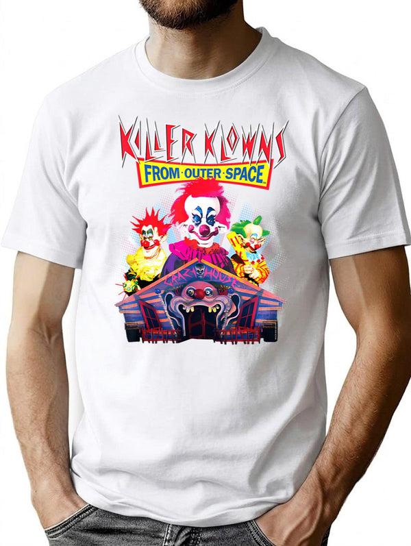 Killer Klowns From Outer Space Crazy House T-Shirt - White