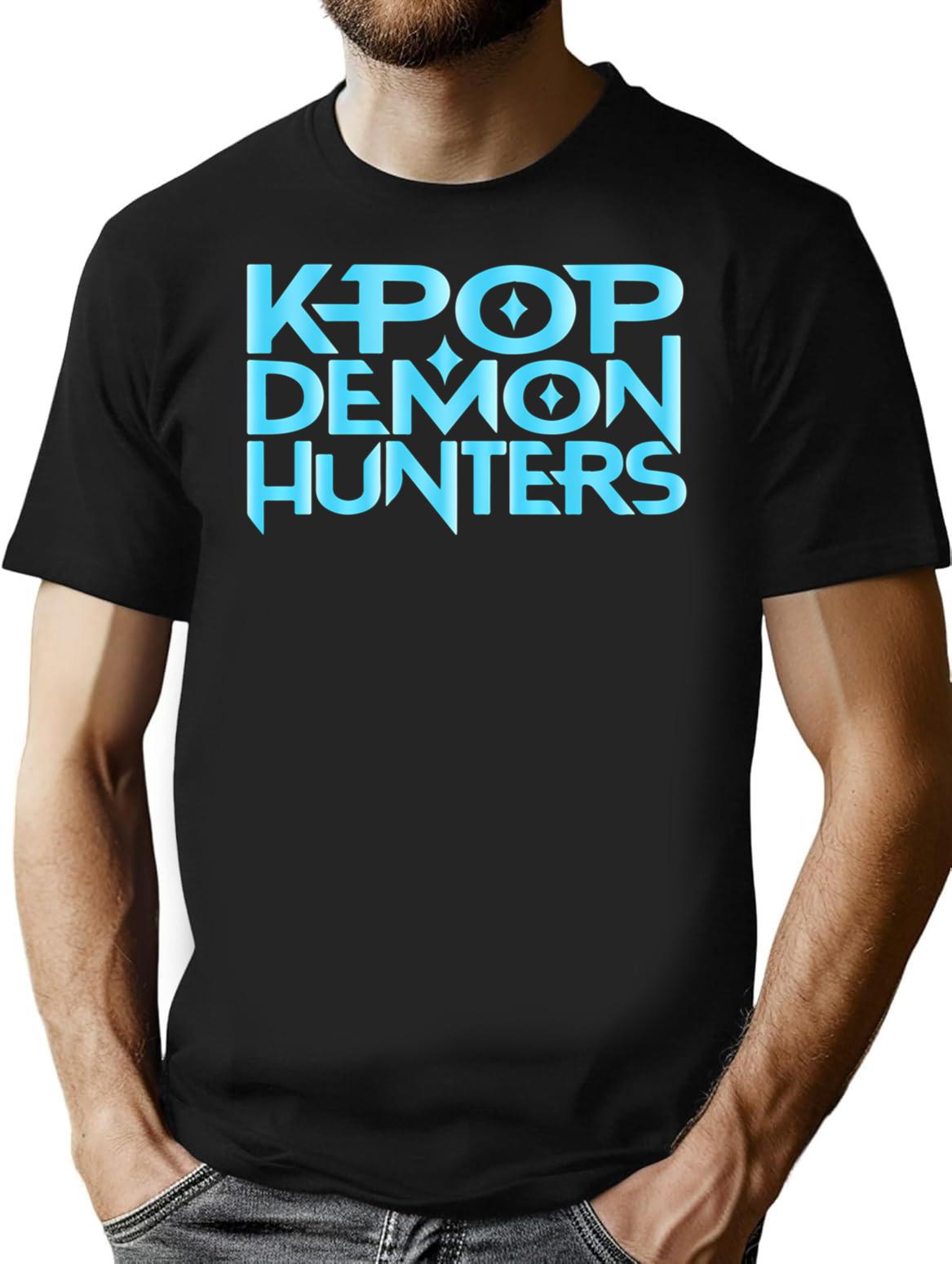 Kpop Demon Hunters Anime Movie T-Shirt for Men & Women, T-Shirts Graphic Tee - Black