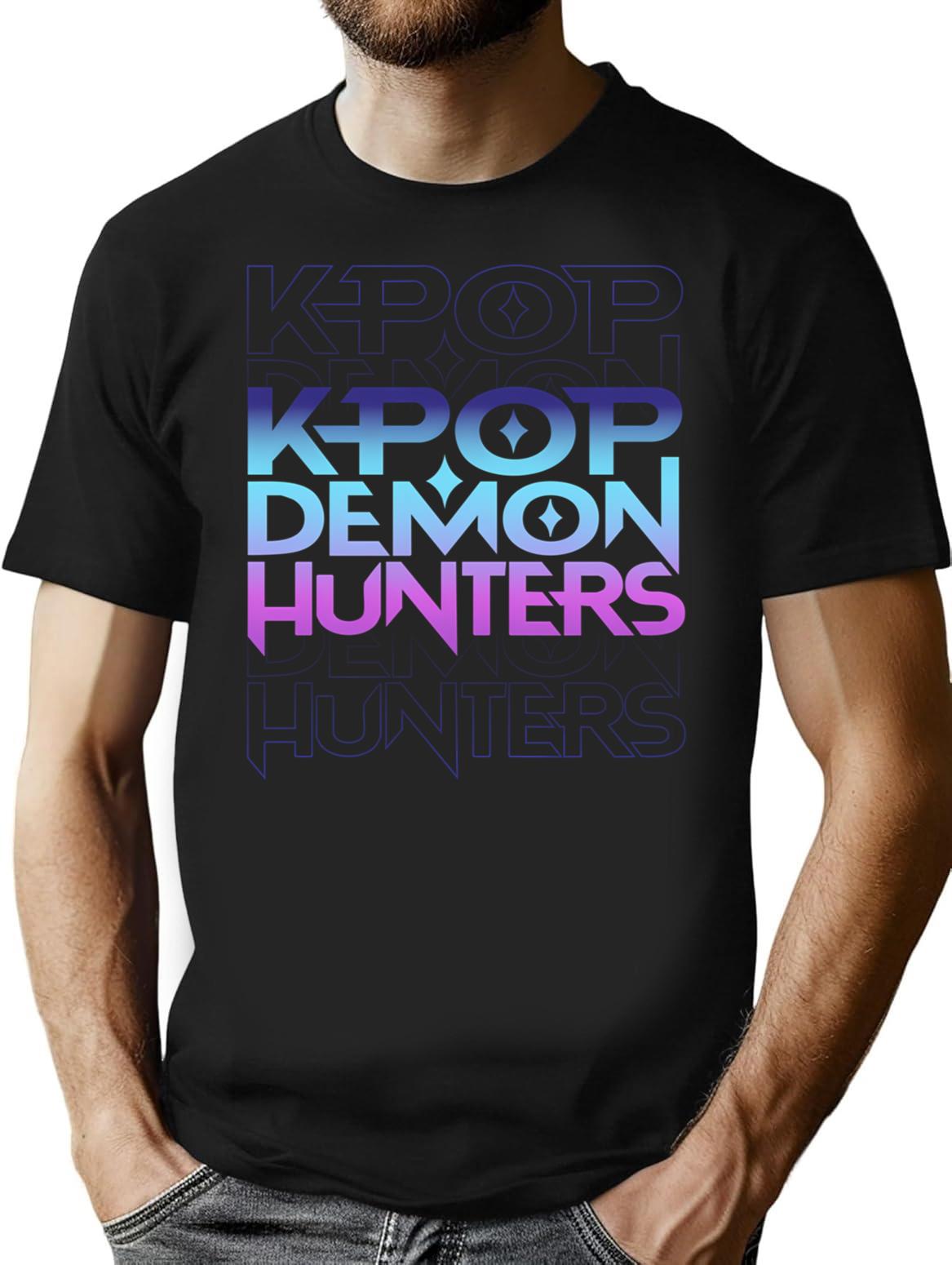 Kpop Demon Hunters Huntrix T-Shirt for Men & Women, T-Shirts Graphic Tee - Black