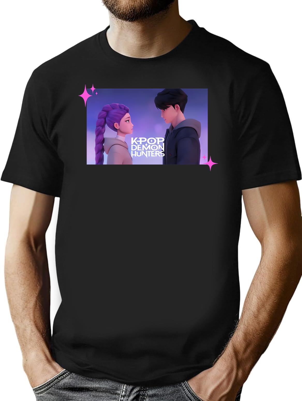 Kpop Demon Hunters (11) T-Shirt for Men & Women, T-Shirts Graphic Tee - Black
