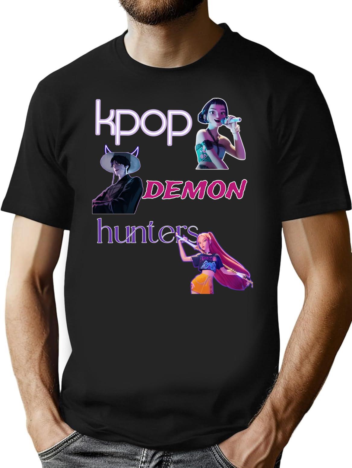 Kpop Demon Hunters (16) T-Shirt for Men & Women, T-Shirts Graphic Tee - Black