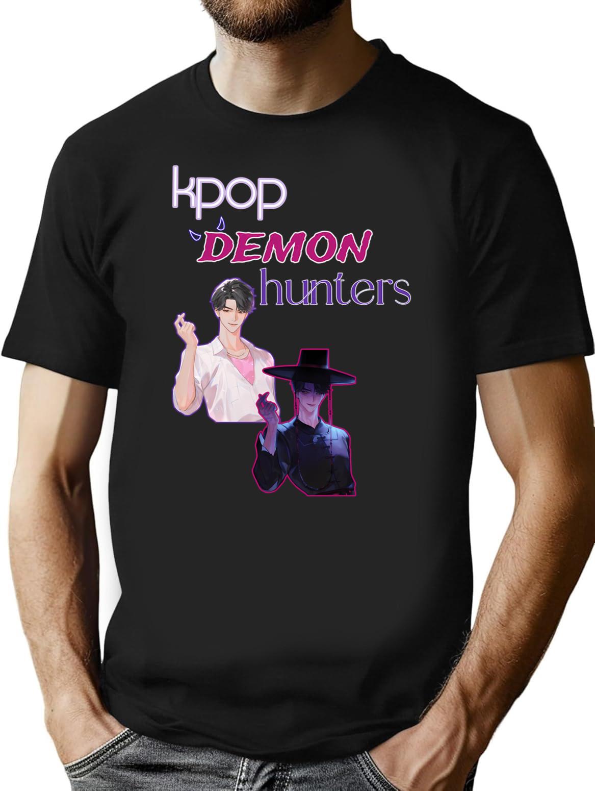 Kpop Demon Hunters (6) T-Shirt for Men & Women, T-Shirts Graphic Tee - Black