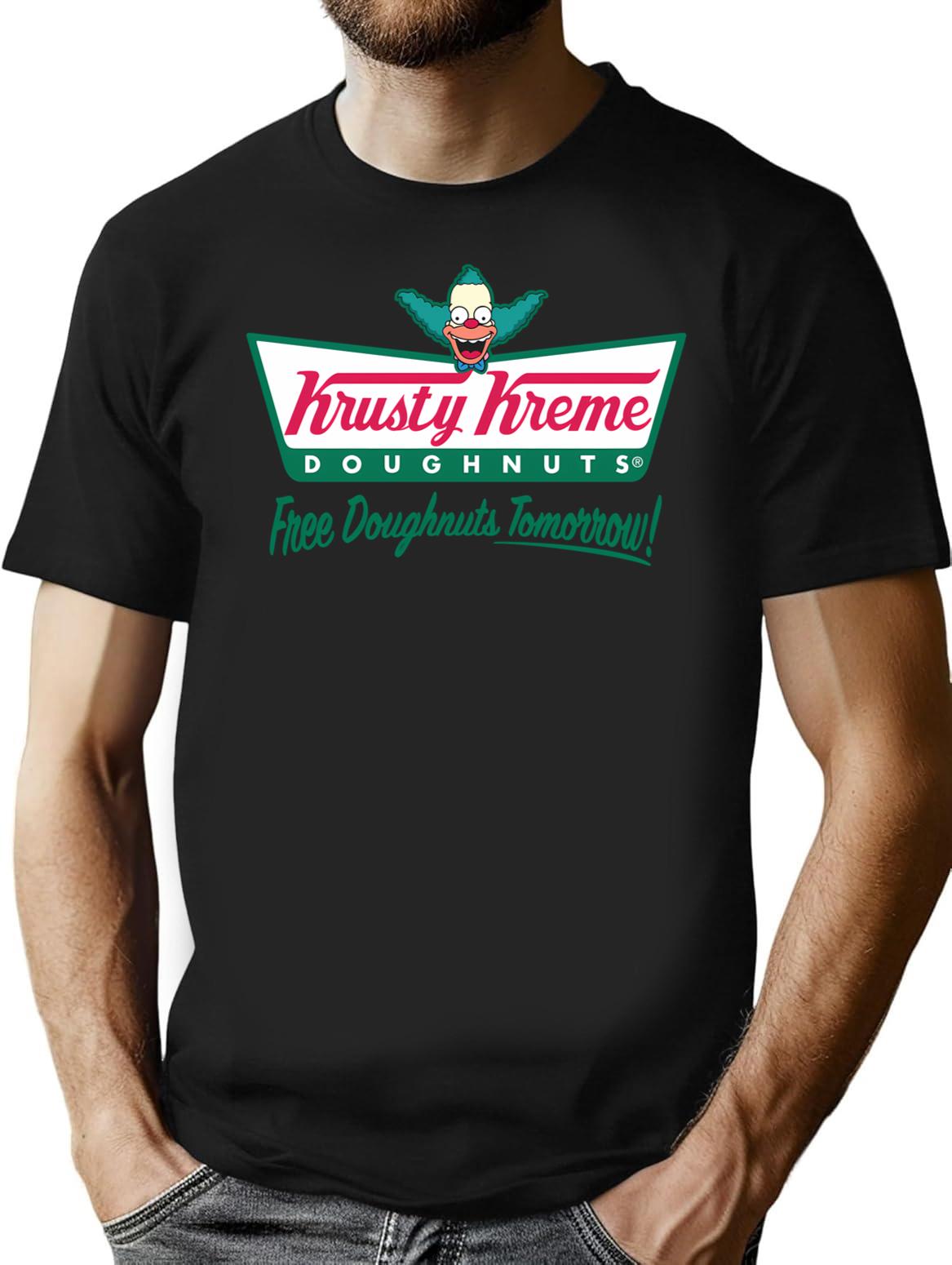 Krusty Kreme Doughnuts T-Shirt for Men & Women, T-Shirts Graphic Tee - Black