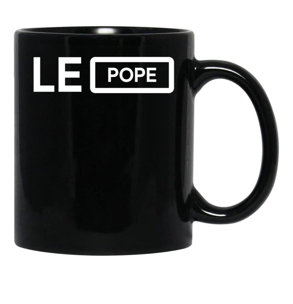 Leo Pope Word Black Coffee Mug - Black