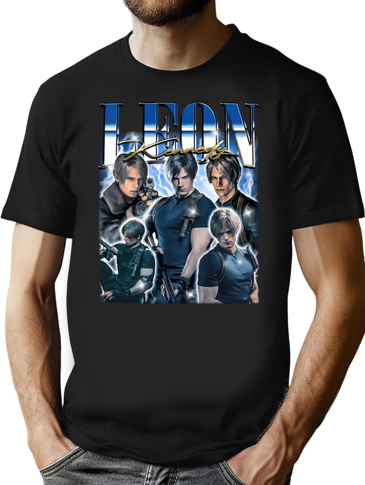 Leon Scott Kennedy Bootleg Vintage T-Shirt for Men & Women, T-Shirts Graphic Tee - Black