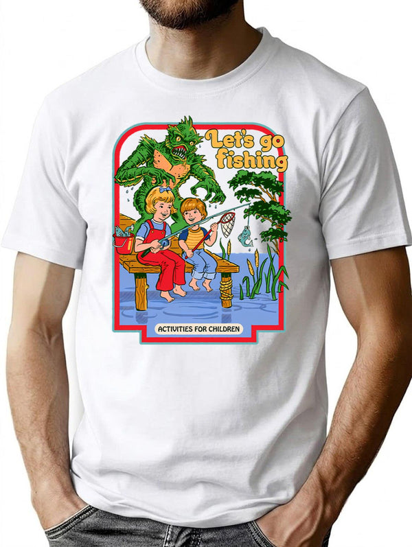 Let'S Go Fishing T-Shirt for Men & Women, T-Shirts Graphic Tee - White