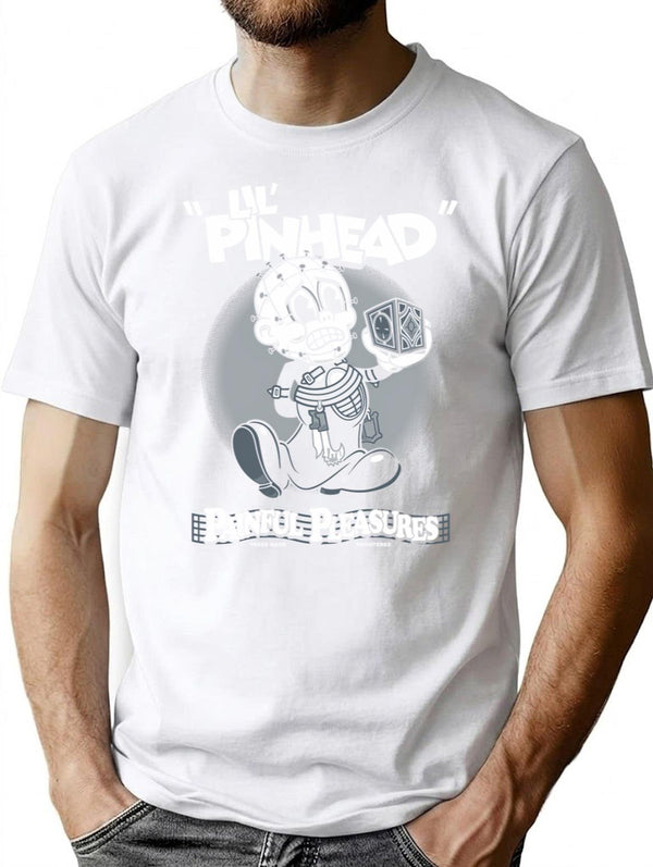 Lil' Pin Head - Creepy Cute Vintage Cartoon Horror - Rubberhose T-Shirt for Men & Women, T-Shirts Graphic Tee - White