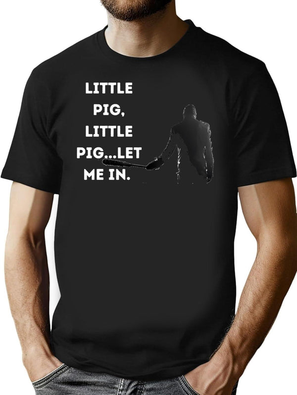 Little Pig Let Me In Negan Shirt Design T-Shirt for Men & Women, T-Shirts Graphic Tee - Black