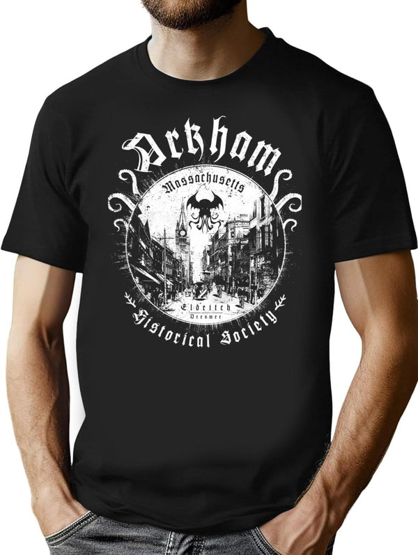 Lovecraft Cthulhu - Arkham Historical Society - Eldritch Dreamer - Lovecraftian Mythos Wear T-Shirt for Men & Women, T-Shirts Graphic Tee - Black