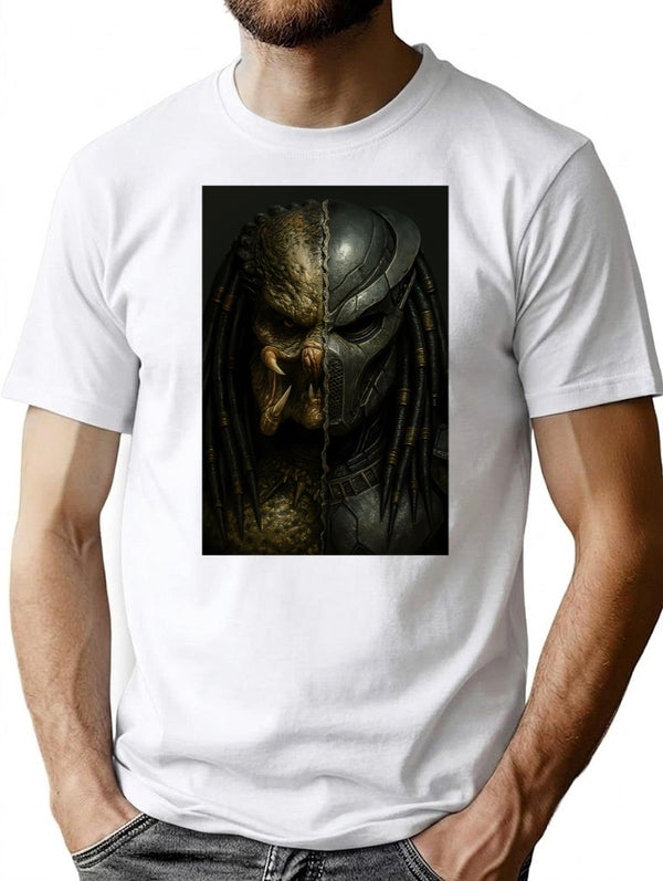 Masked Unmasked Predator T-Shirt for Men & Women, T-Shirts Graphic Tee - White