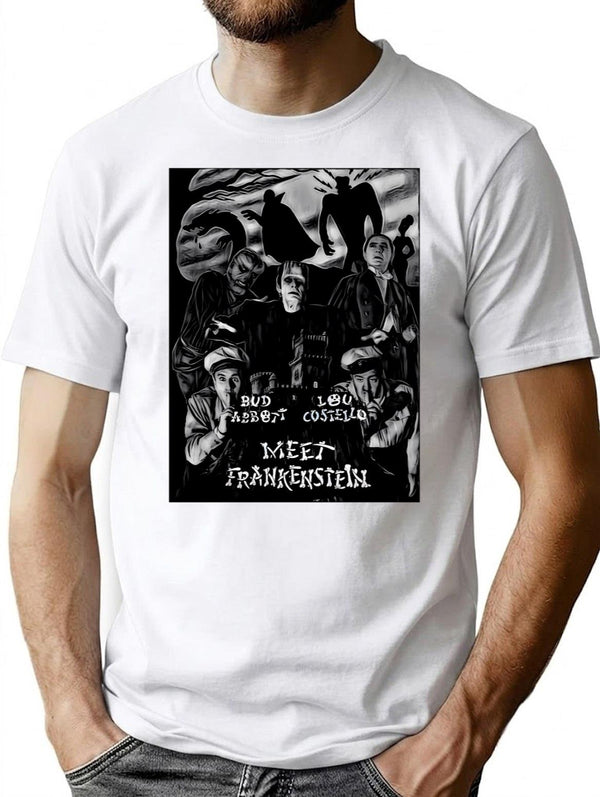 Meet Frankenstein T-Shirt for Men & Women, T-Shirts Graphic Tee - White