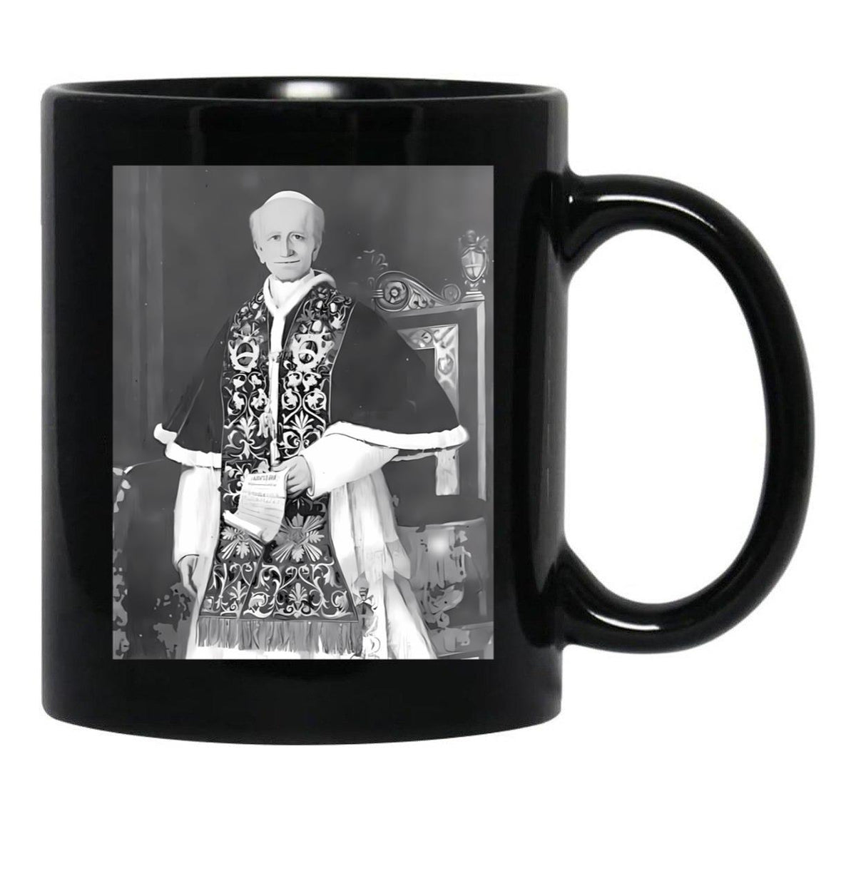 Saint Pope Leo Xiii Black Coffee Mug - Black