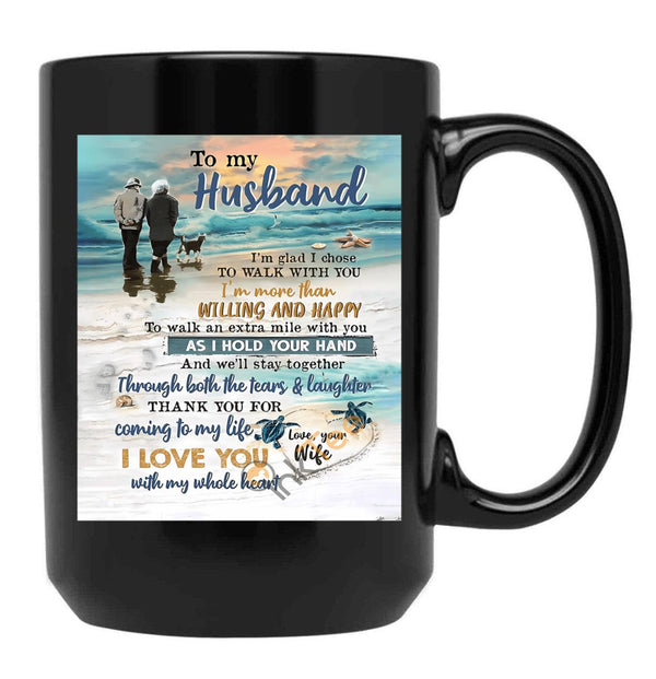 Thank You For Coming To My Life I Love You With My Whole Heart Black Gift Coffee Mug - Black