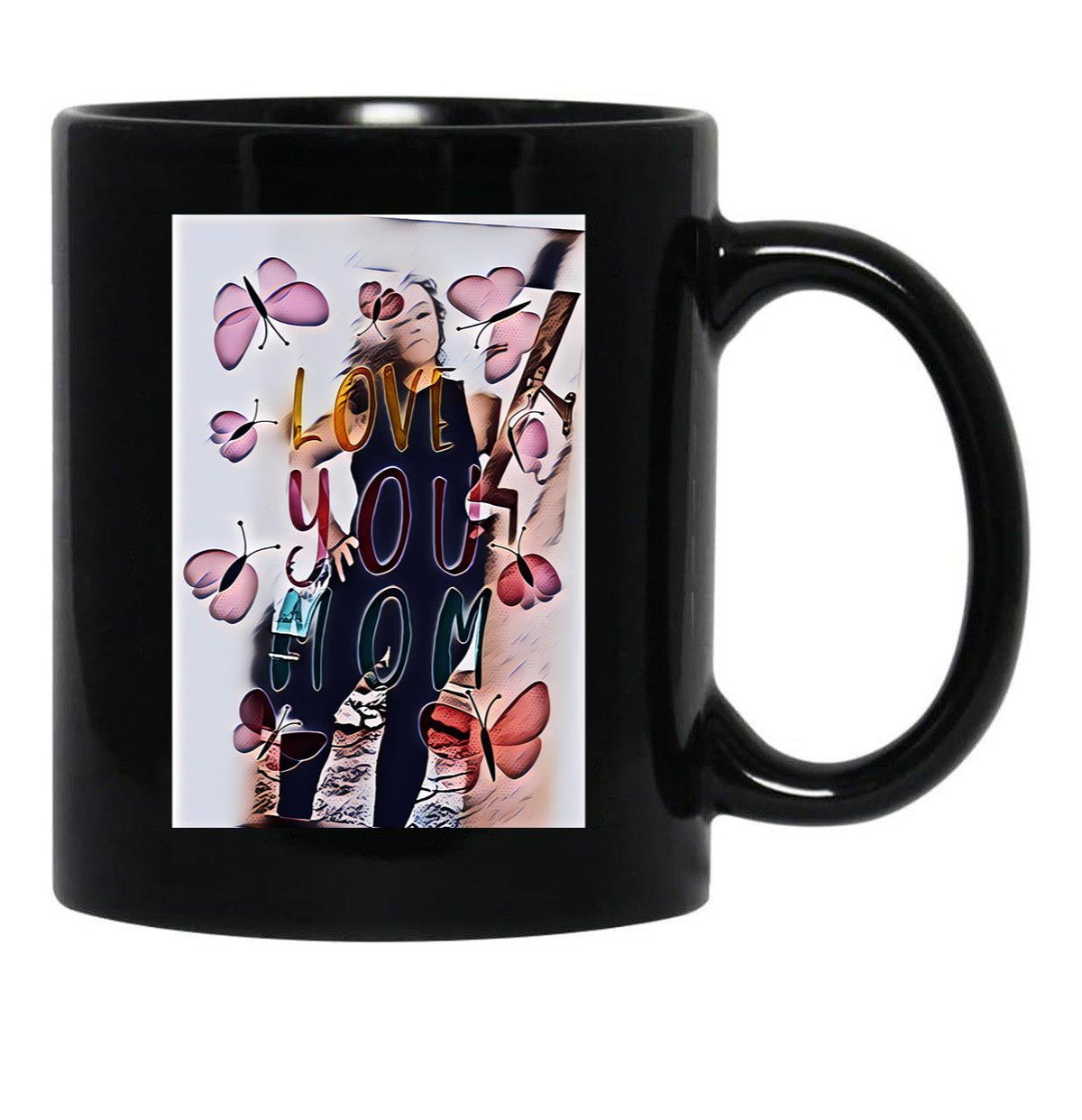 Thanks Mom (1) Black Gift Coffee Mug - Black