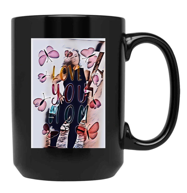 Thanks Mom (1) Black Gift Coffee Mug - Black