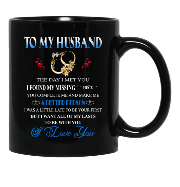 The Day I Met You My Husband (Bk) Black Gift Coffee Mug - Black
