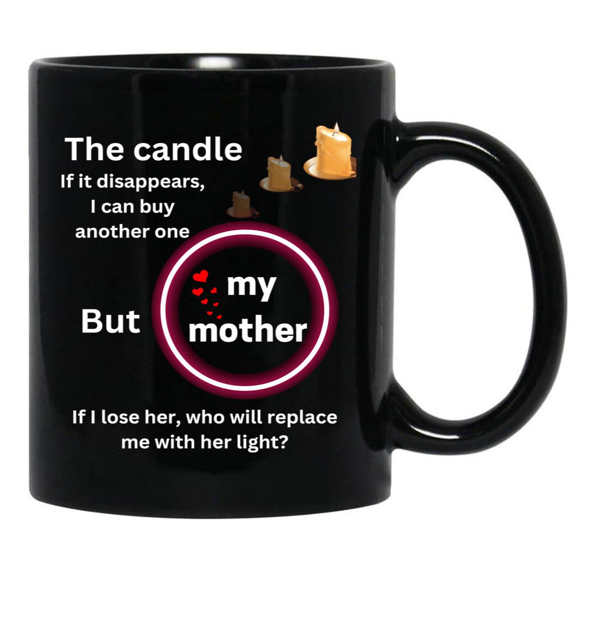 The Face Of My Mom Irreplaceable Black Gift Coffee Mug - Black