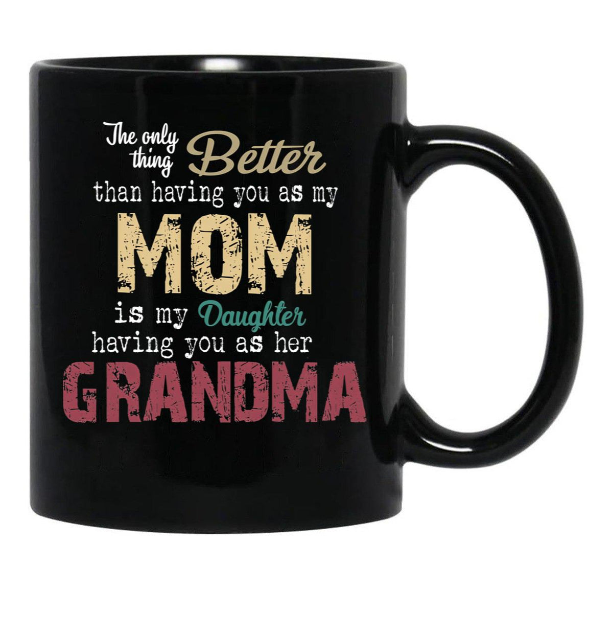 The Only Thing Better Than Having You As My Mom Is My Daughter Having You As Her Grandma,Grandmother Black Gift Coffee Mug - Black