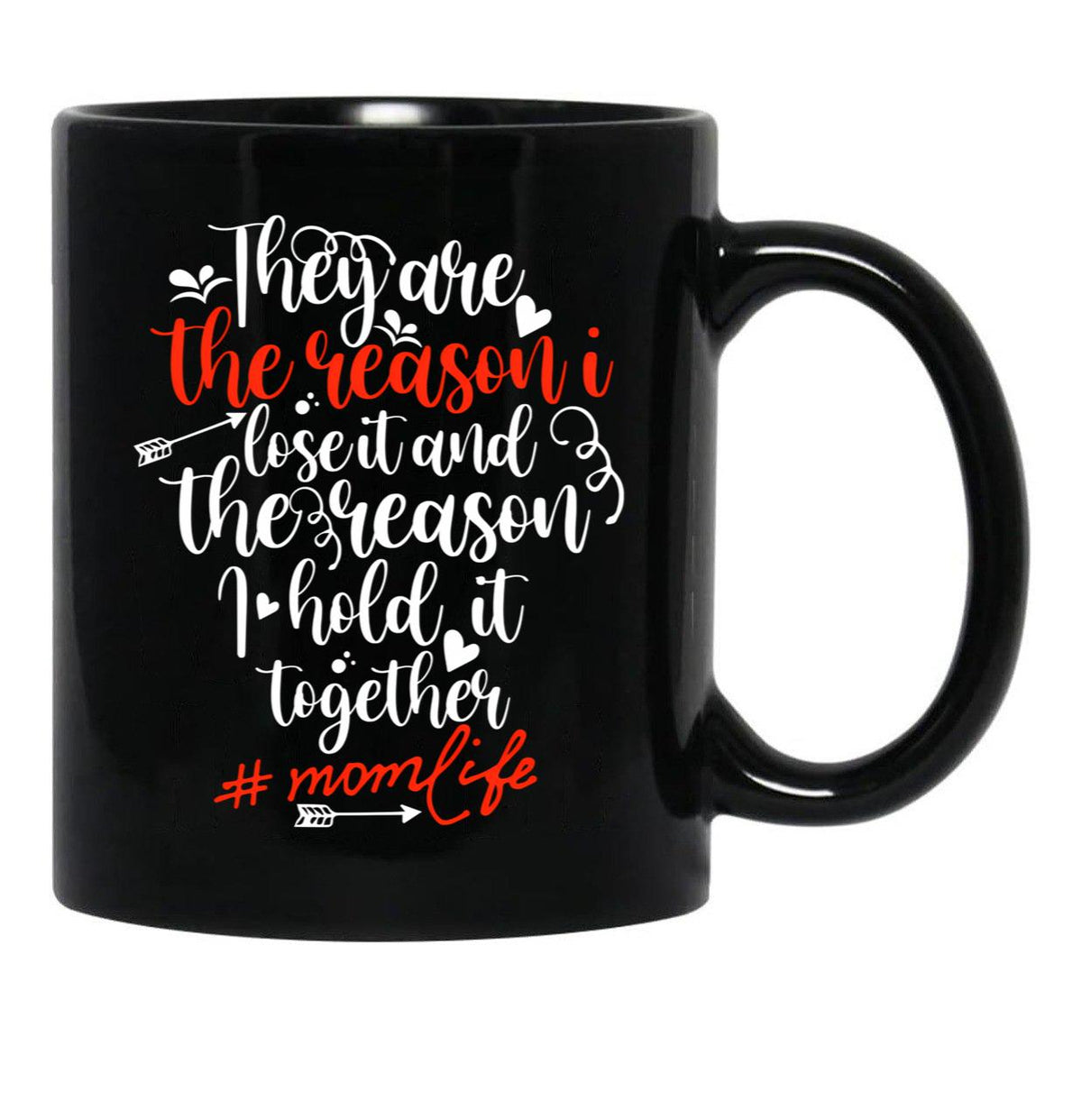 They Are The Reason I Lose It And The Reason I Hold It Together Mom Life Black Gift Coffee Mug - Black