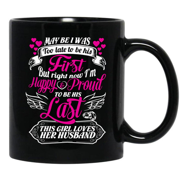 This Girl Loves Her Husband Black Gift Coffee Mug - Black