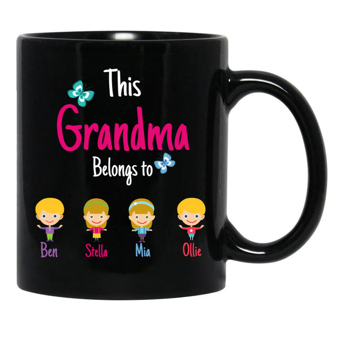 This Grandma Belongs To Ben Stella Mia Ollie Black Gift Coffee Mug - Black