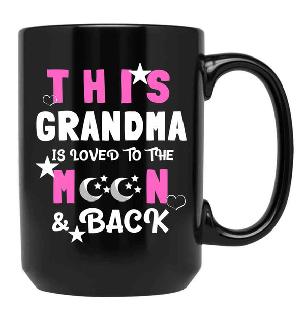 This Grandma Is Loved To The Moon And Back TMug Black Gift Coffee Mug - Black