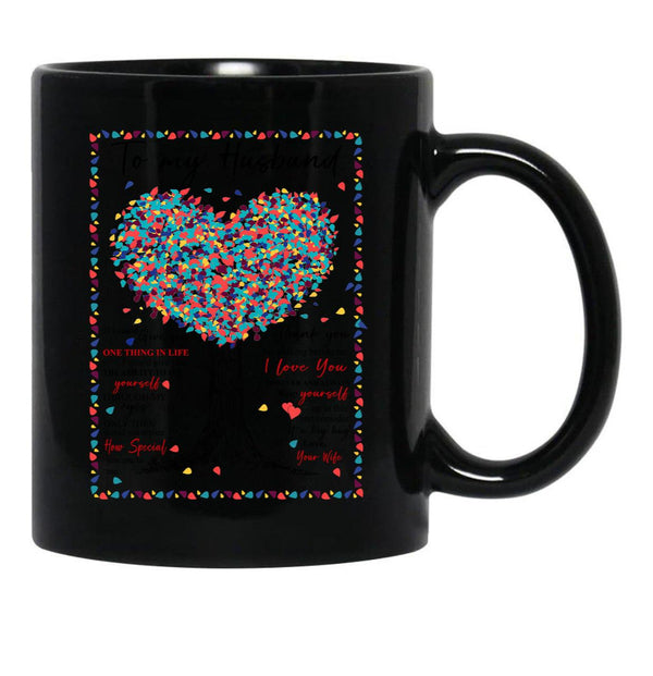 To My Husband Love Your Wife Black Gift Coffee Mug - Black