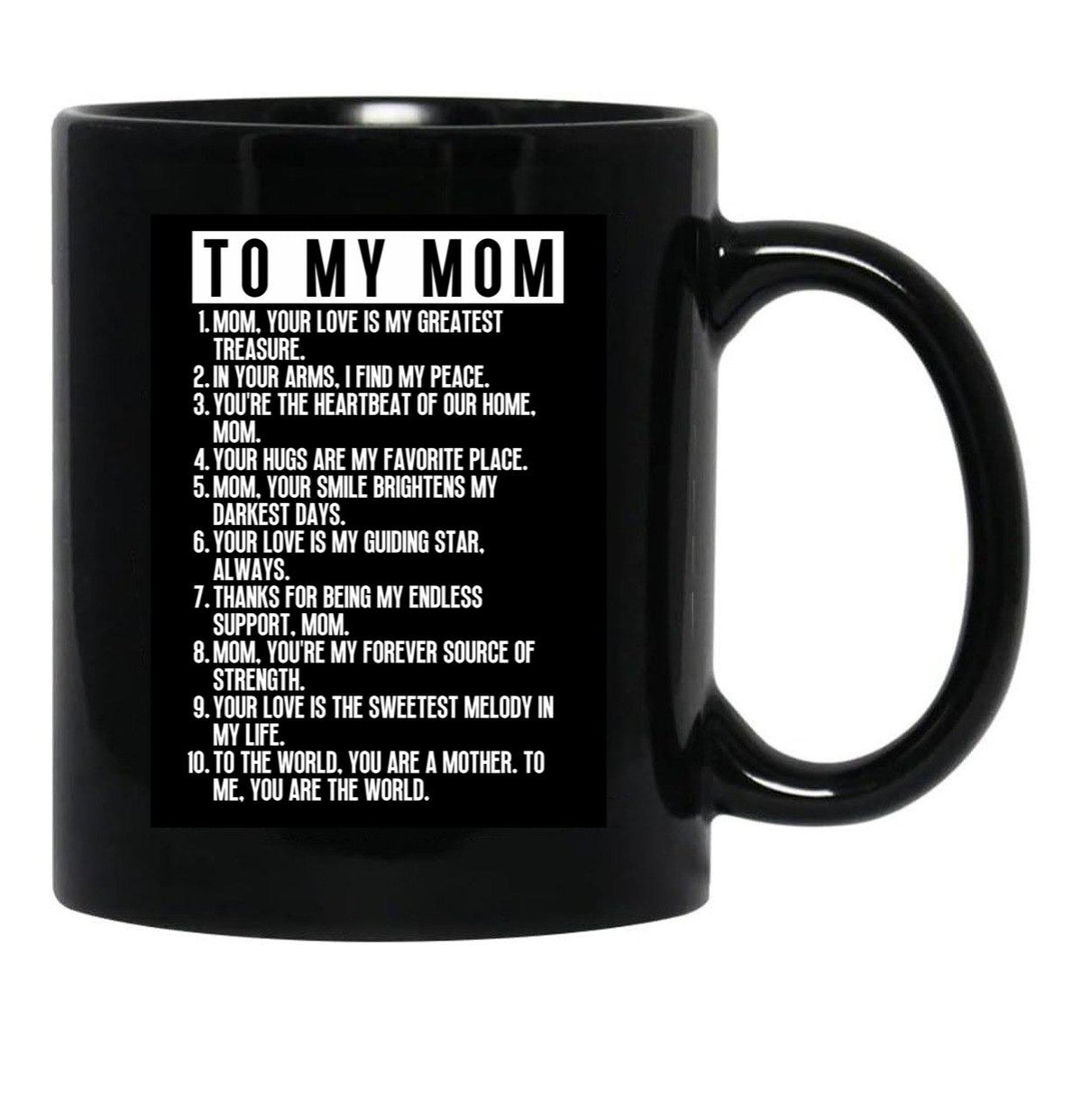 To My Mom (1) Black Gift Coffee Mug - Black