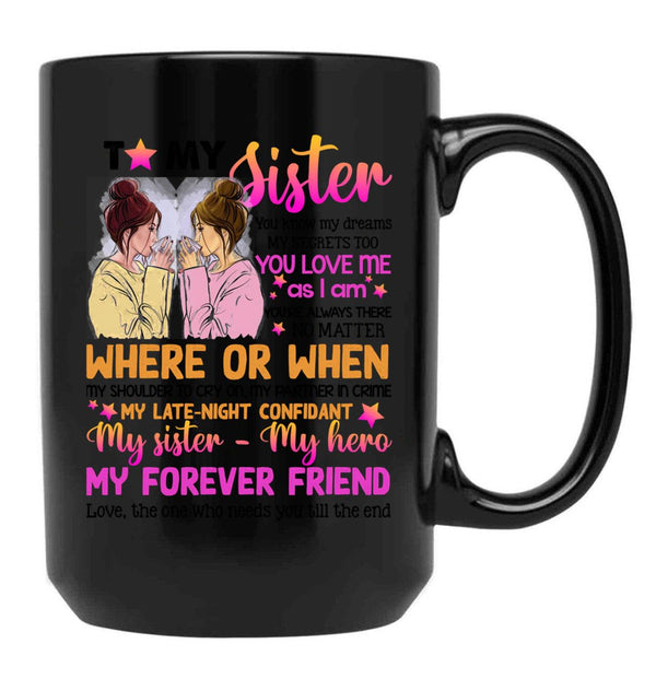 To My Sister - You Love Me As I Am Black Gift Coffee Mug - Black