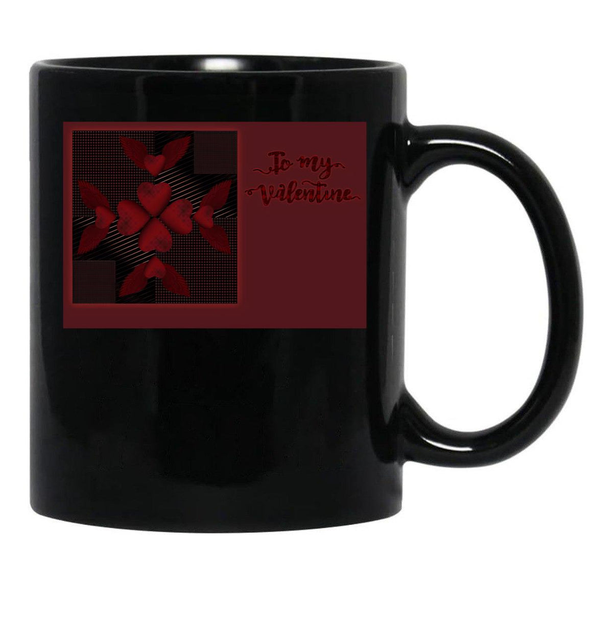 To My Valentine Black Gift Coffee Mug - Black