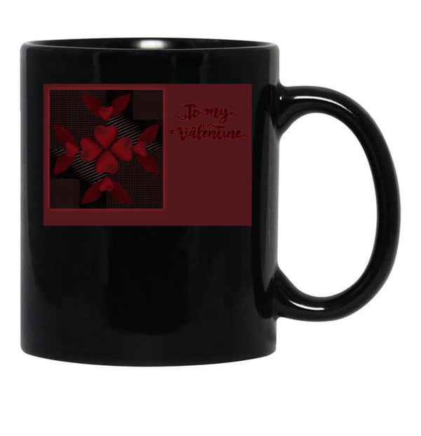 To My Valentine Black Gift Coffee Mug - Black