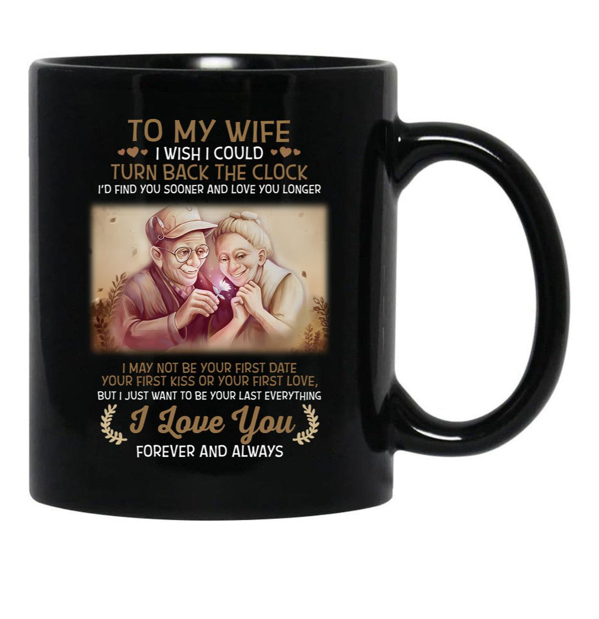 To My Wife Turn Back The Clock I Love You Black Gift Coffee Mug - Black