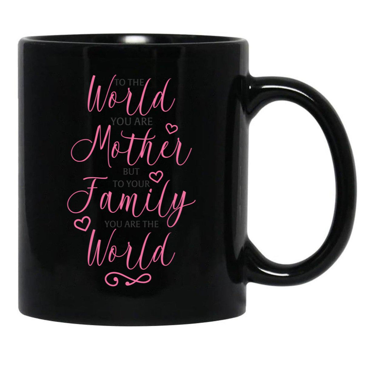 To The World You Are A Mother But To The Family You Are The World 1 Black Gift Coffee Mug - Black
