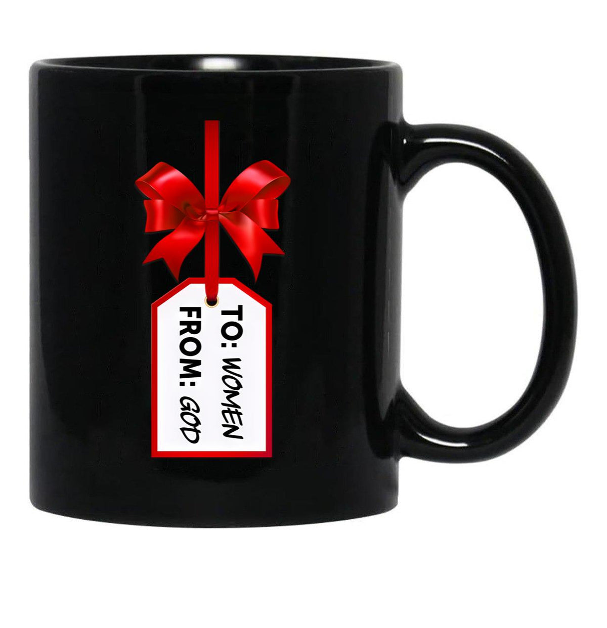 To Women From God God'S Gift Funny Christmas Ugly Sweater Black Gift Coffee Mug - Black