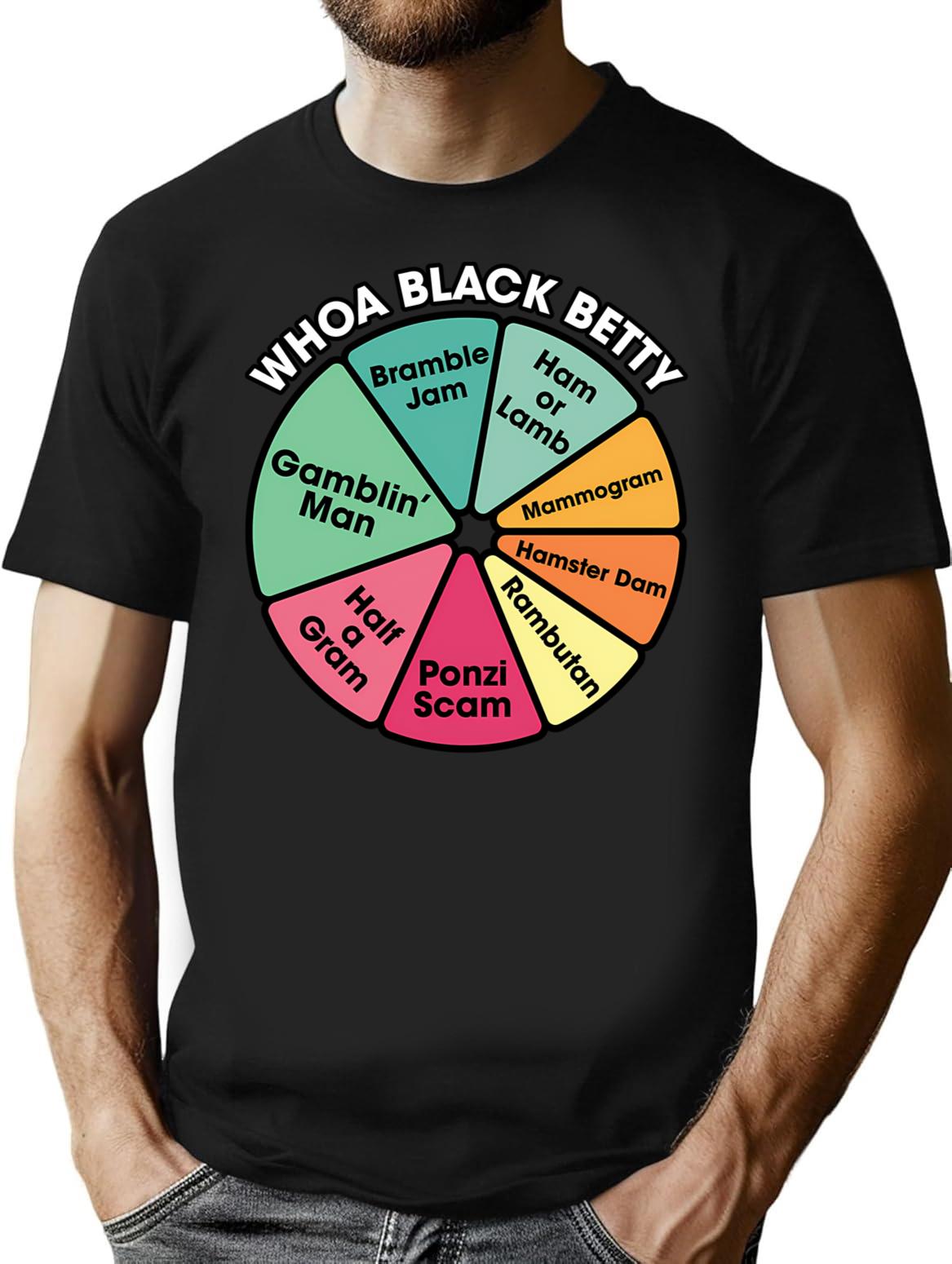 Whoa Black Betty T-Shirt - Retro Graphic Tee for Men & Women - Black