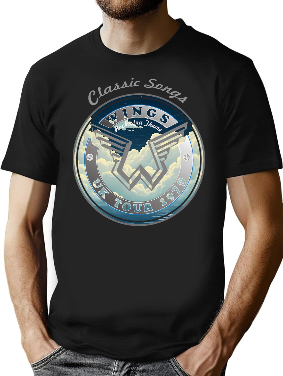 Wings Uk Tour 1979 Classic Songs T-Shirt - Black