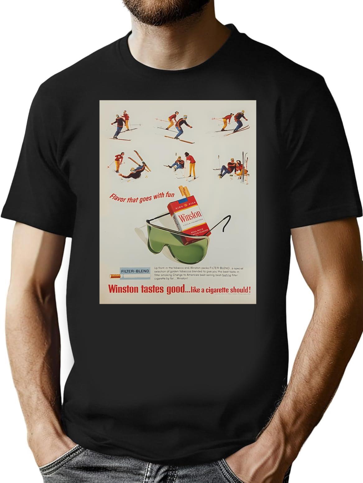 Winston Tastes Good - Skiing Cigarette T-Shirt - Black