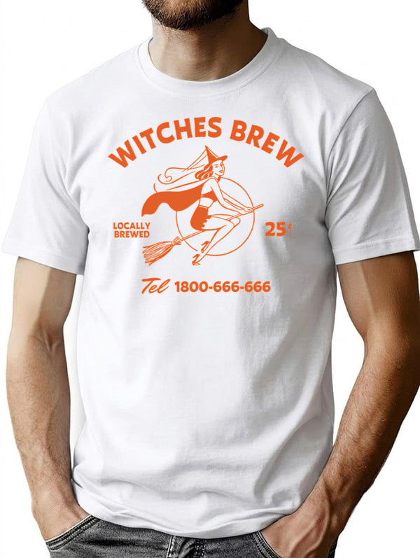 Witches Brew T-Shirt - Retro Graphic Tee for Men & Women - White