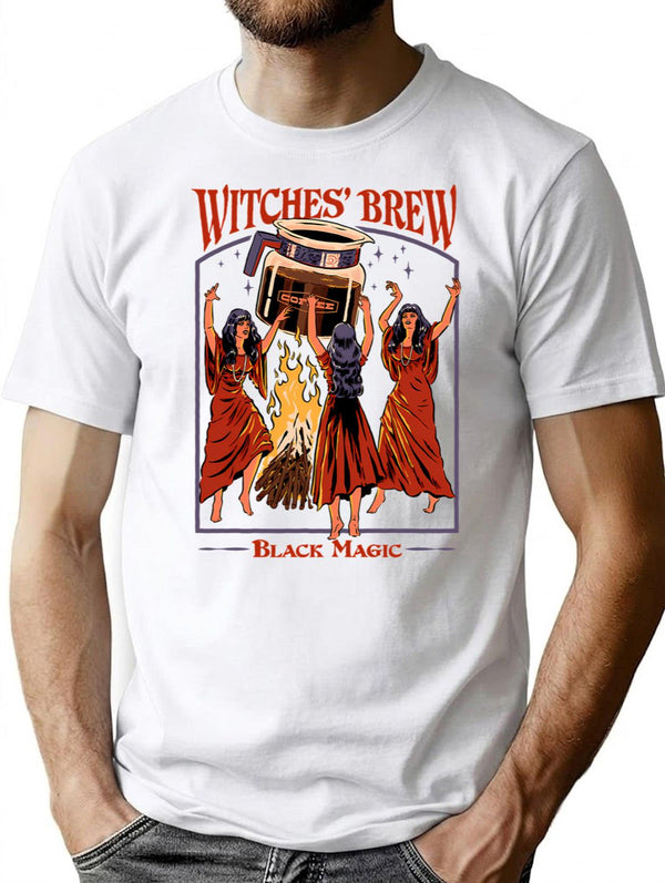 Witches' Brew T-Shirt - Retro Graphic Tee for Men & Women - White