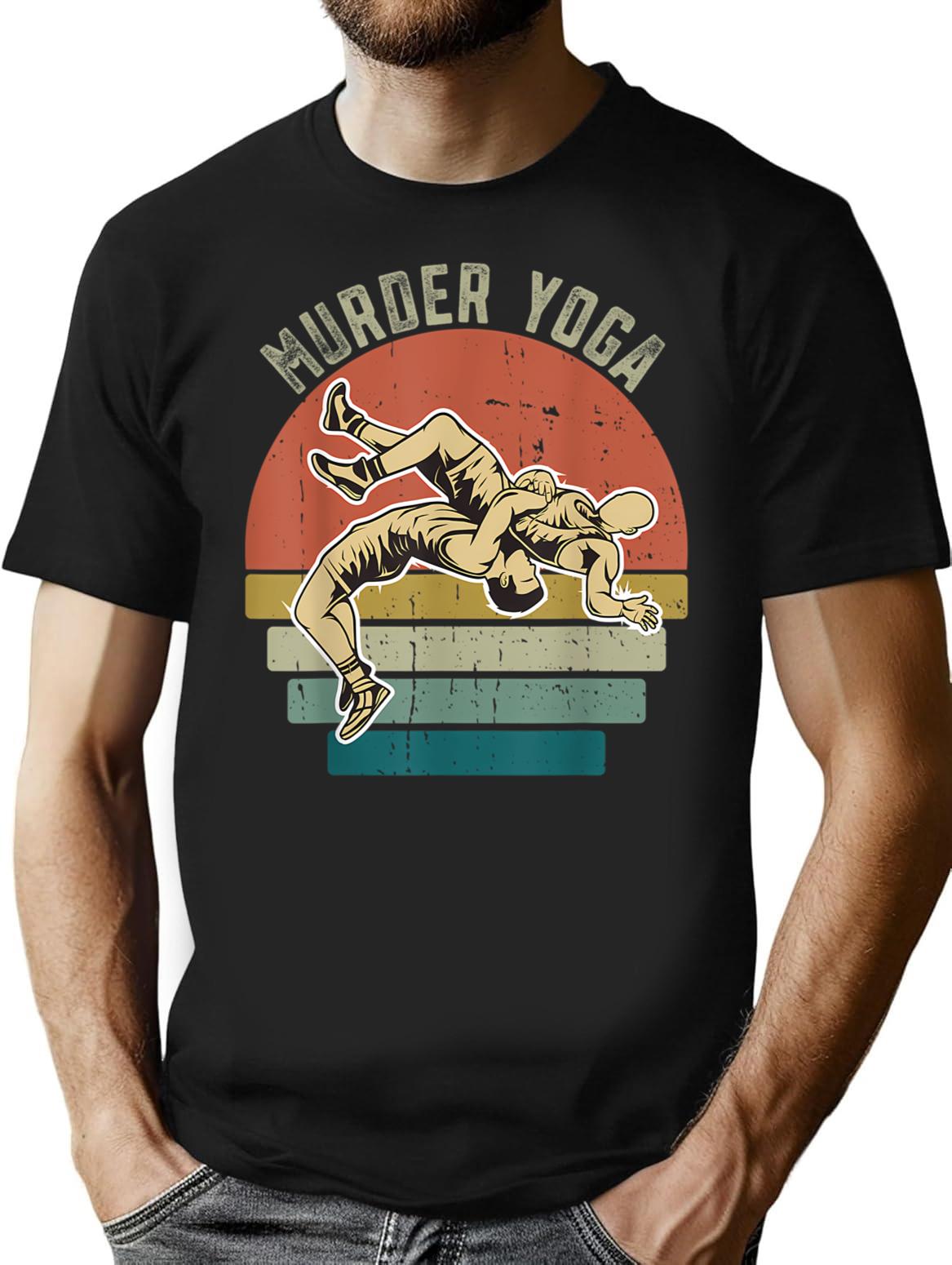 Wrestling Wrestler Wrestler Ring T-Shirt - Retro Graphic Tee for Men & Women - Black