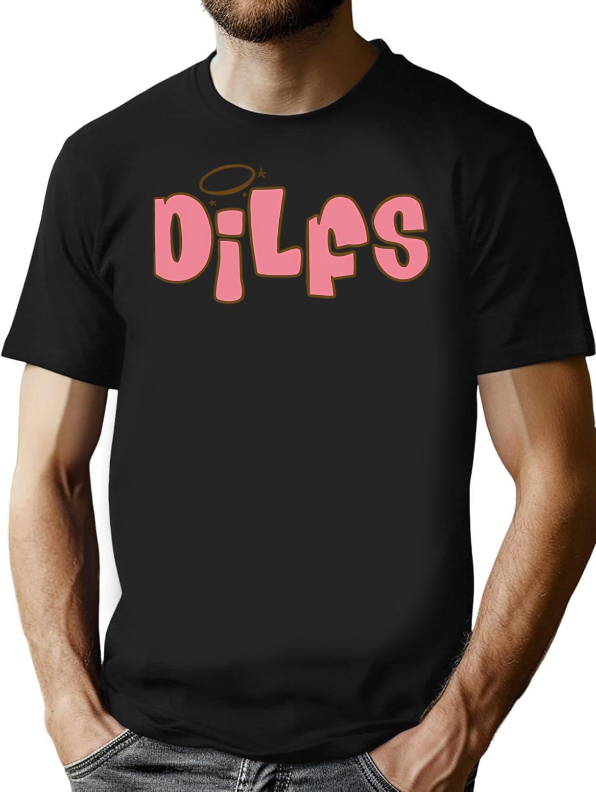 Y2k Dilfs T-Shirt - Retro Graphic Tee for Men & Women - Black