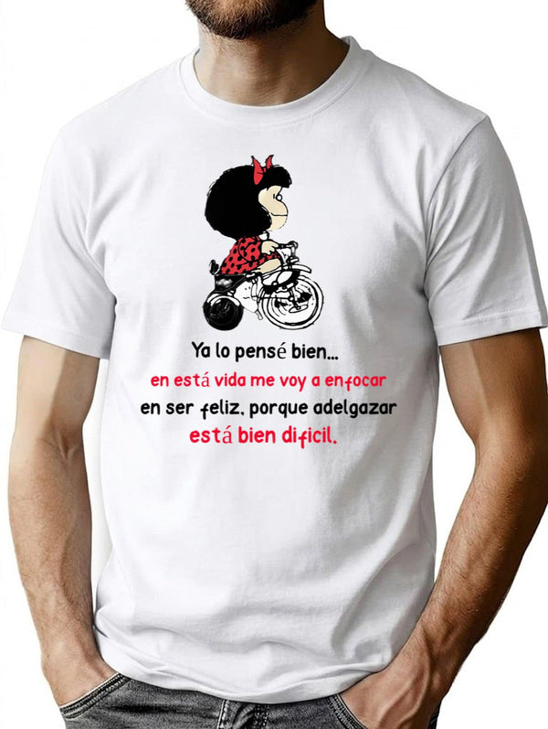 Ya Lo Pens Bien... Funny Mafalda T-Shirt - White