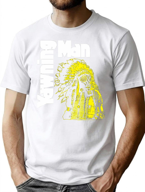 Yawning Man T-Shirt - Retro Graphic Tee for Men & Women - White